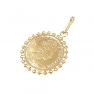 K18YG(枠) コイン ペンダント