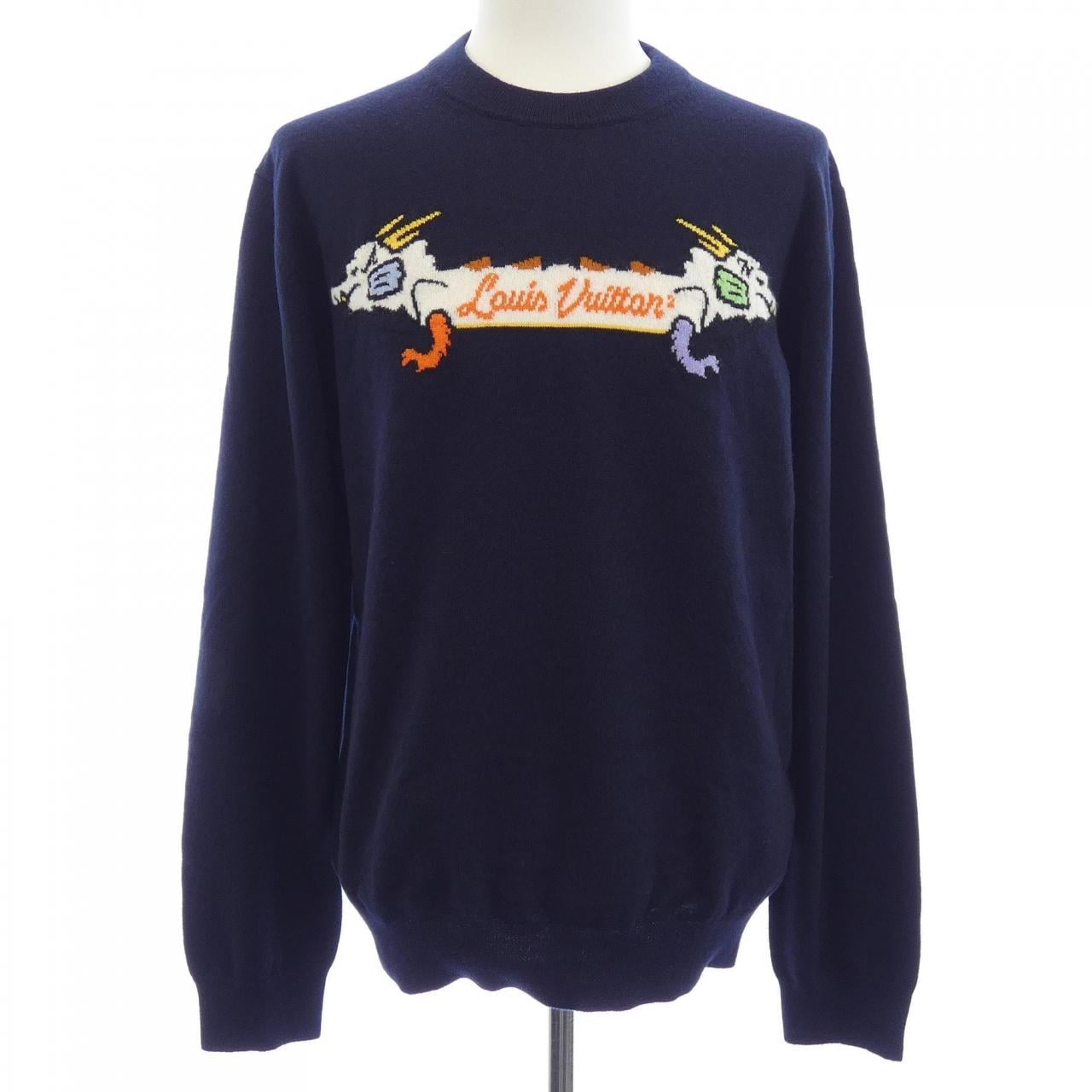 ルイヴィトン LOUIS VUITTON インタルシアジャカードグラフィックカシミヤクルーネック　NIGO HMN02WDLB ニット