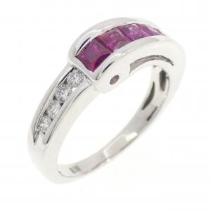 K18WG カラーストーン リング