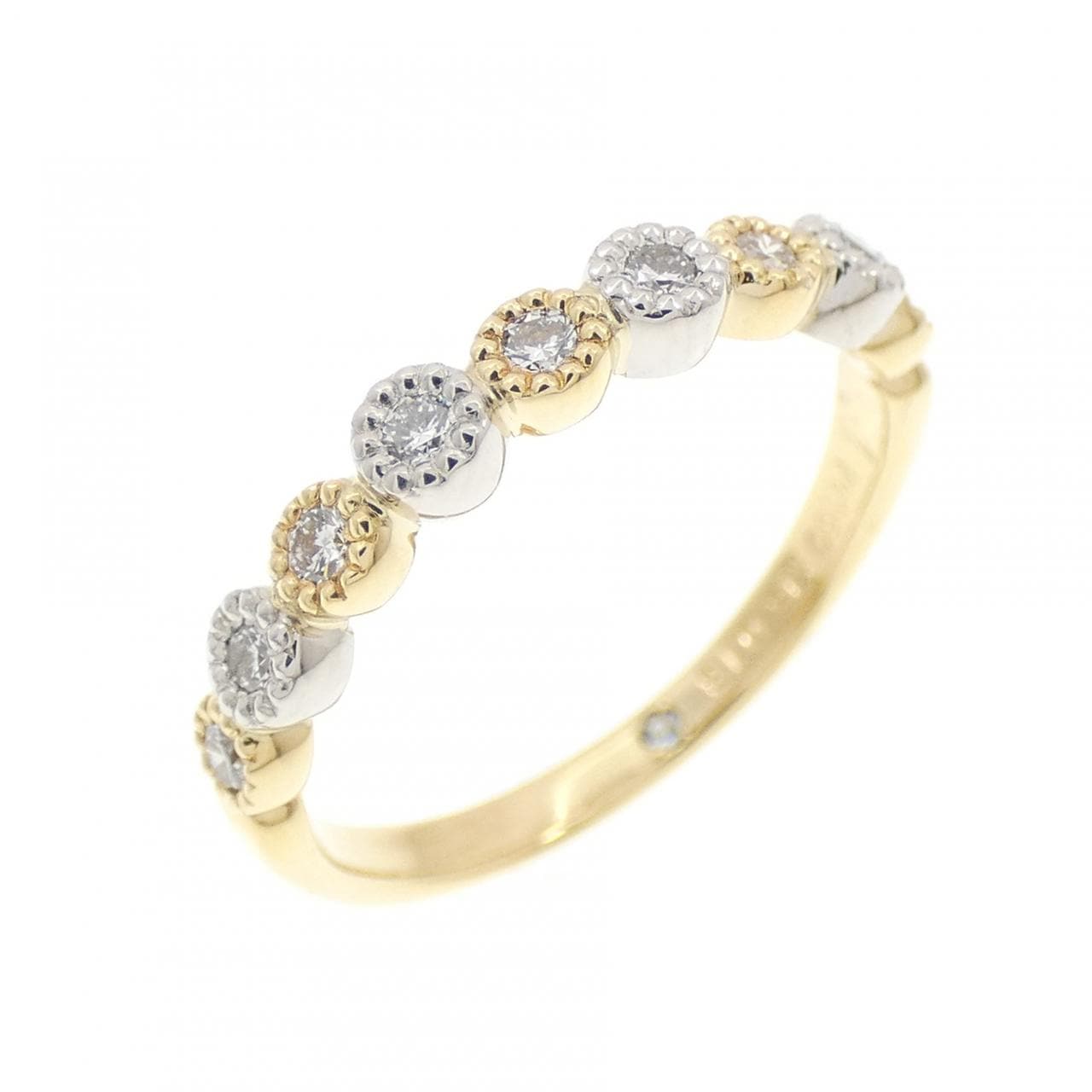K18YG/PT950 ダイヤモンド リング 0.18CT