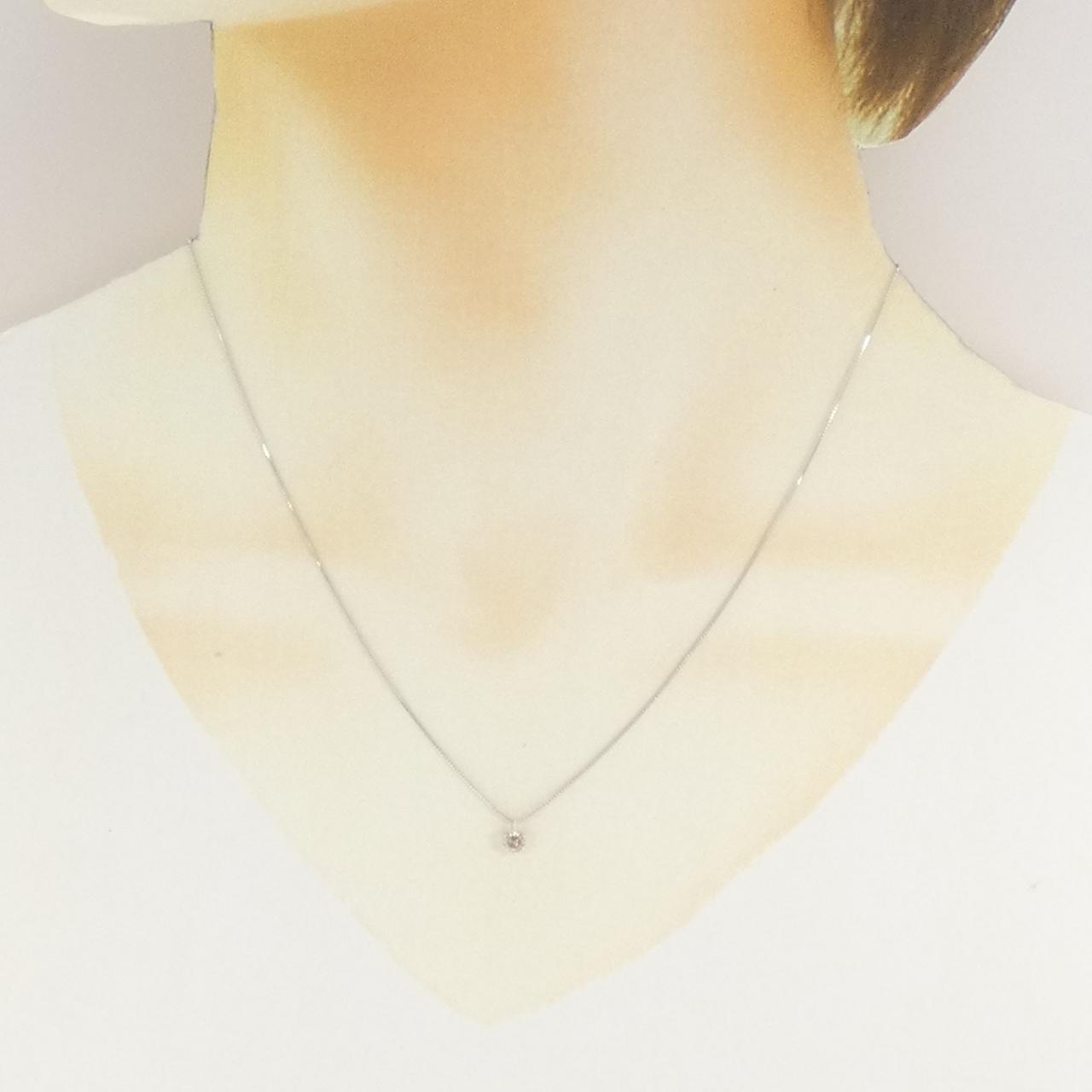 K18WG ソリティア ダイヤモンド ネックレス 0.20CT
