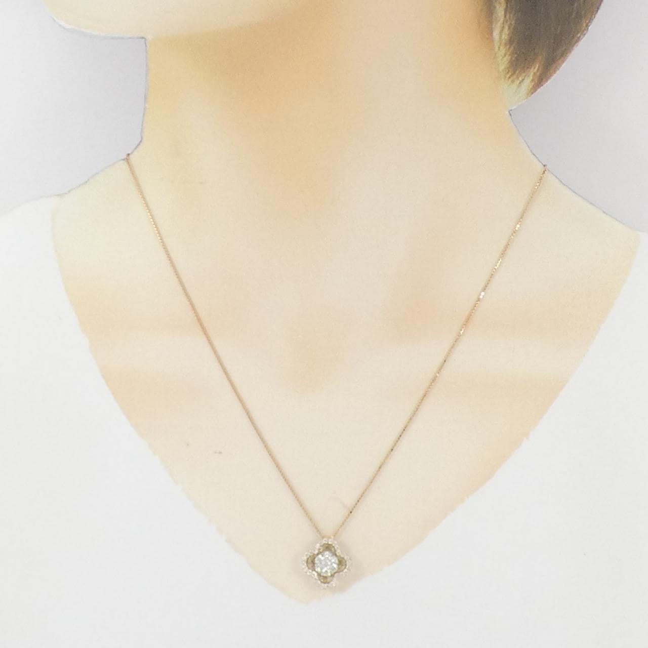 K18YG/PT900/K18PG ダイヤモンド ネックレス 0.70CT