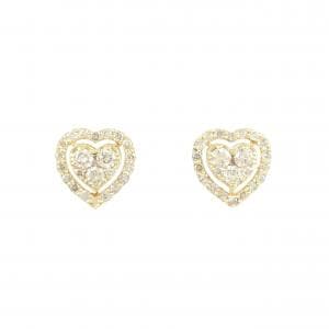 K18YG ハート ダイヤモンド ピアス 0.60CT