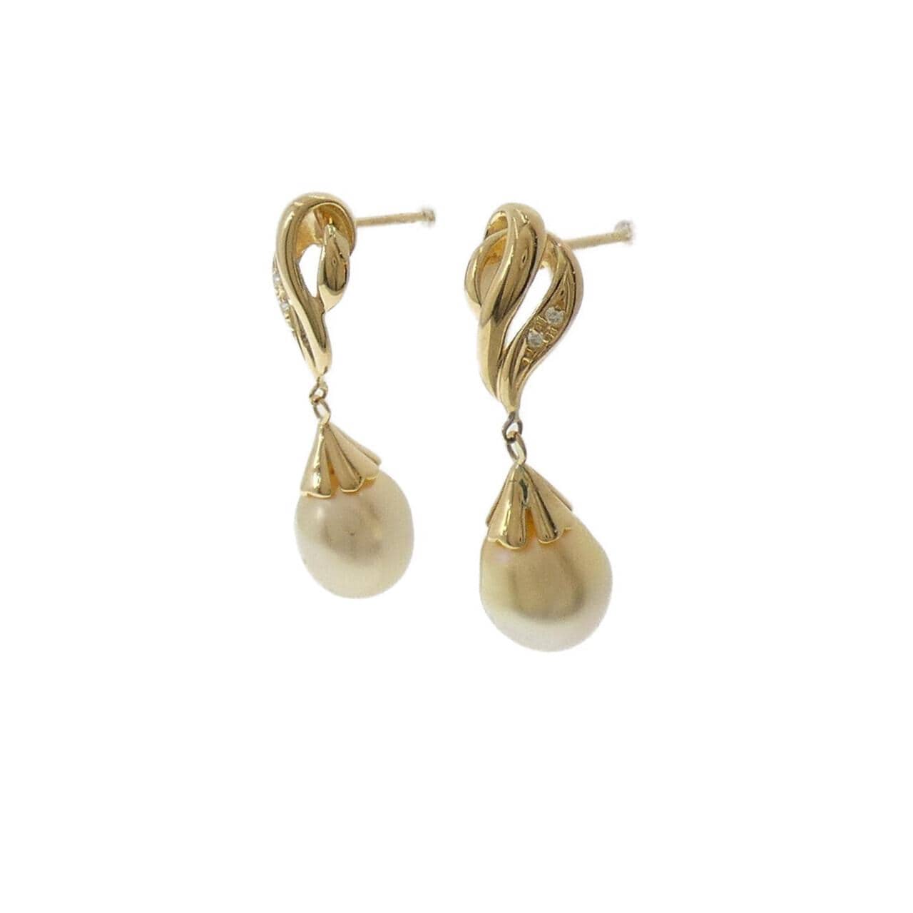 K18YG 白蝶パール ピアス