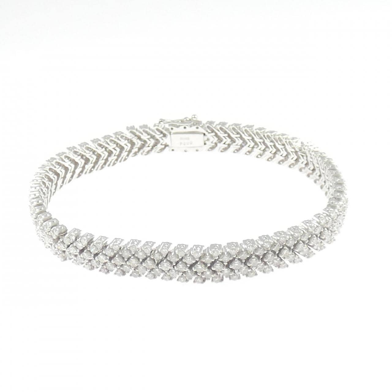 K18WG ダイヤモンド ブレスレット 5.00CT