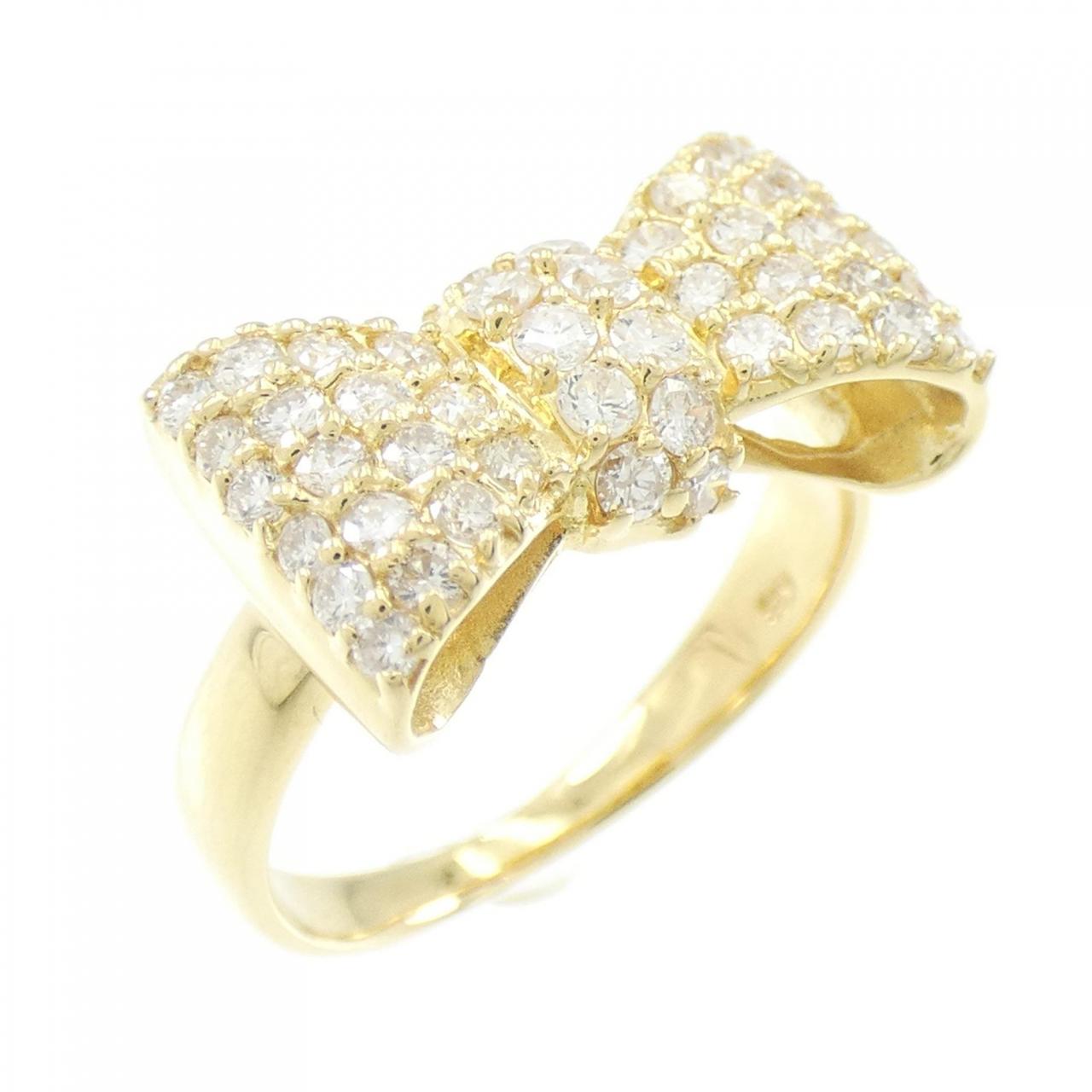 K18YG リボン ダイヤモンド リング 0.60CT