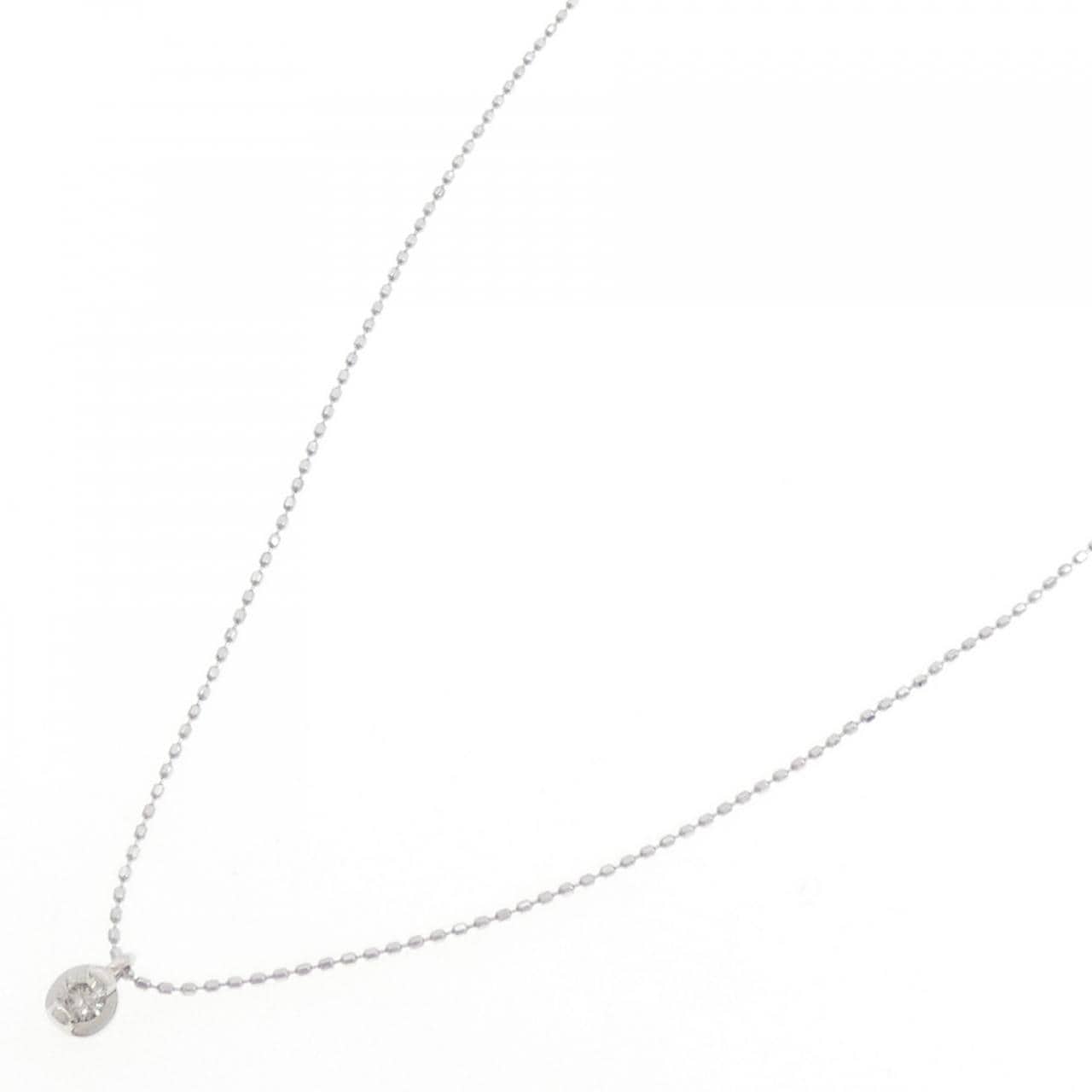 K10WG ソリティア ダイヤモンド ネックレス 0.10CT