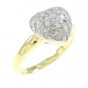 K18YG/PT900 ハート ダイヤモンド リング 0.30CT