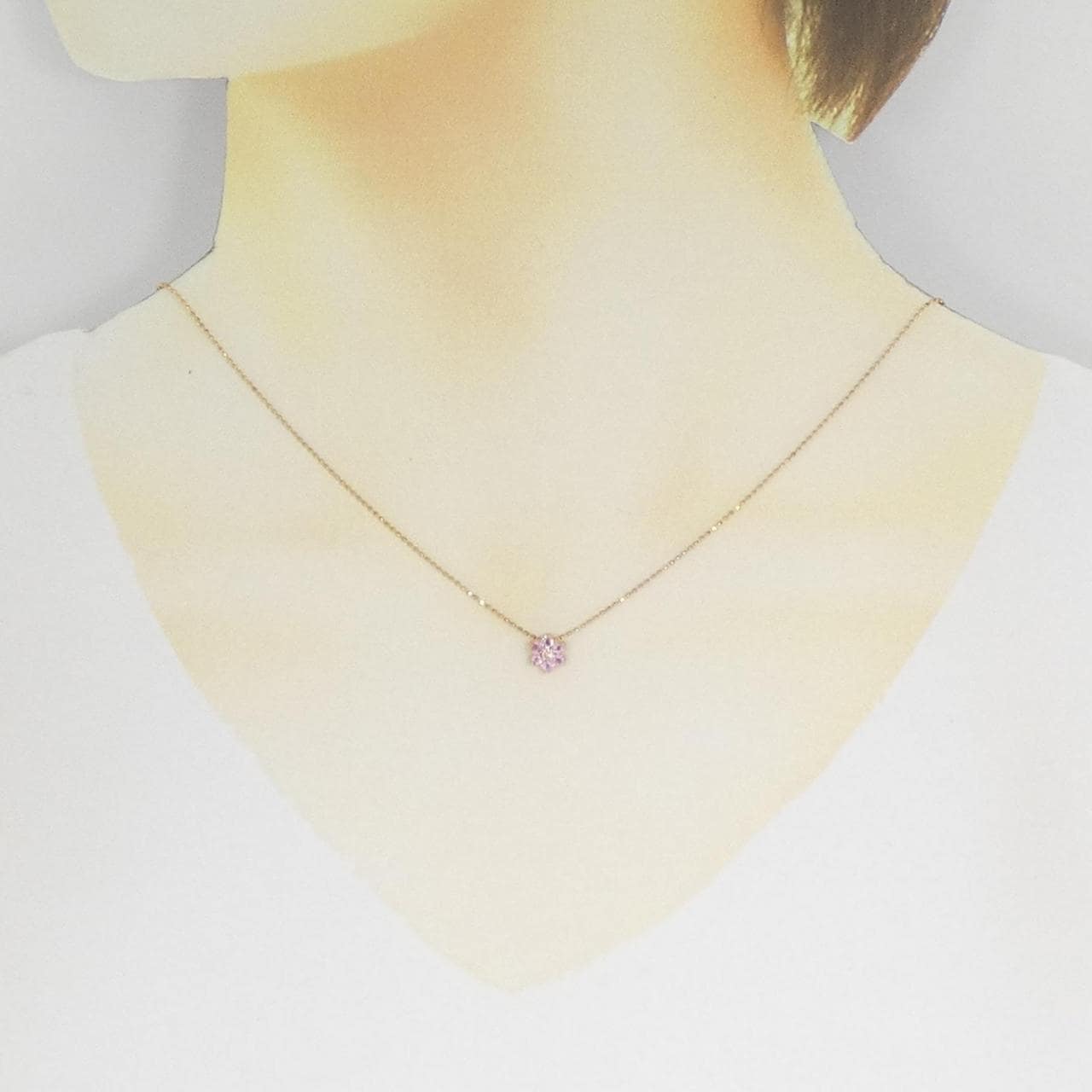 K18PG Flower Sapphire Necklace