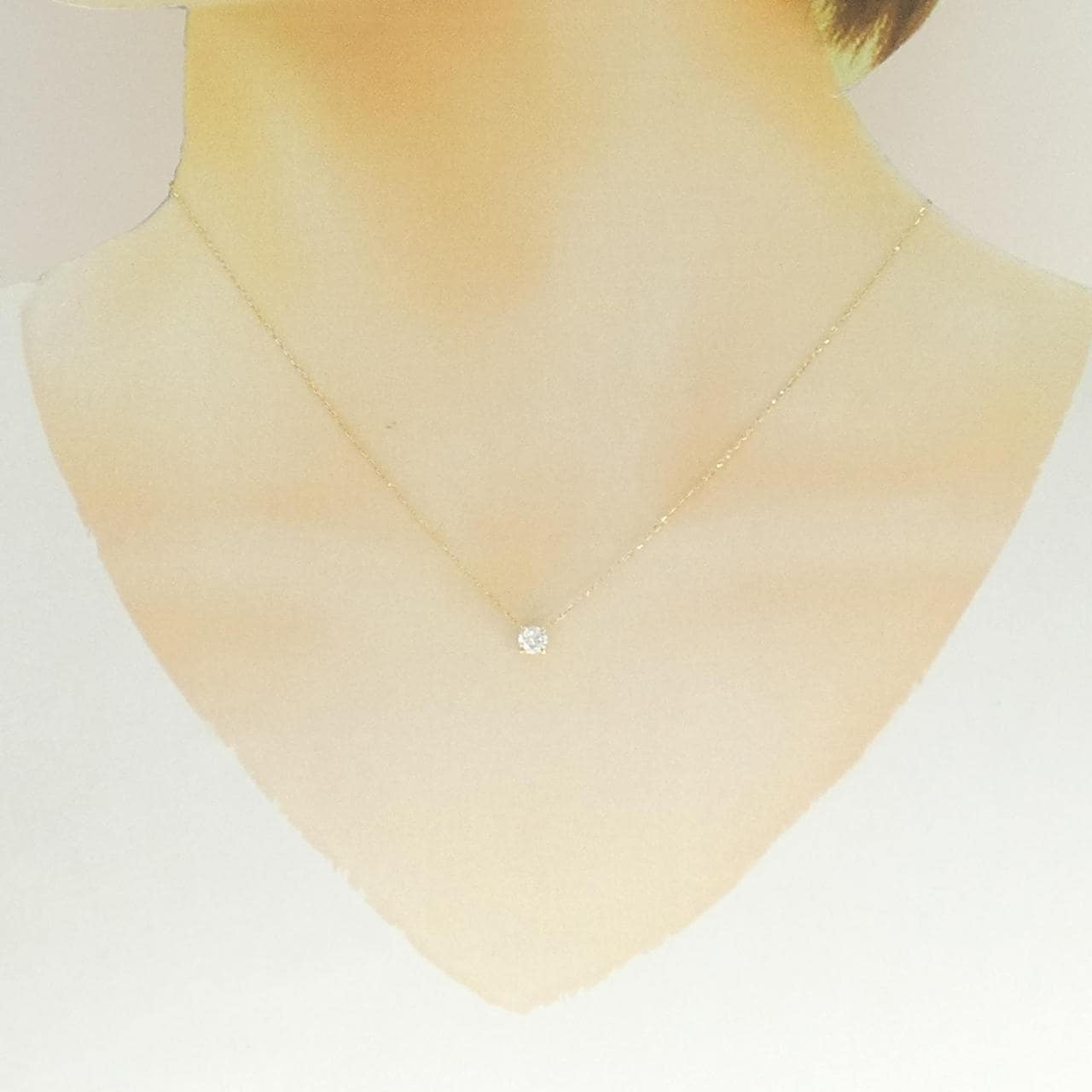 K18YG ダイヤモンド ネックレス 0.309CT H SI2 Good