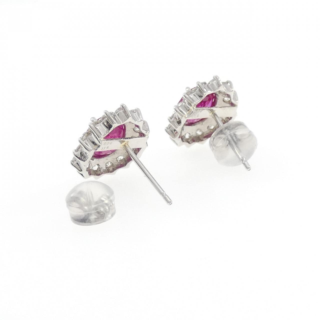 PT900 ルビー ピアス 2.24CT ビルマ産