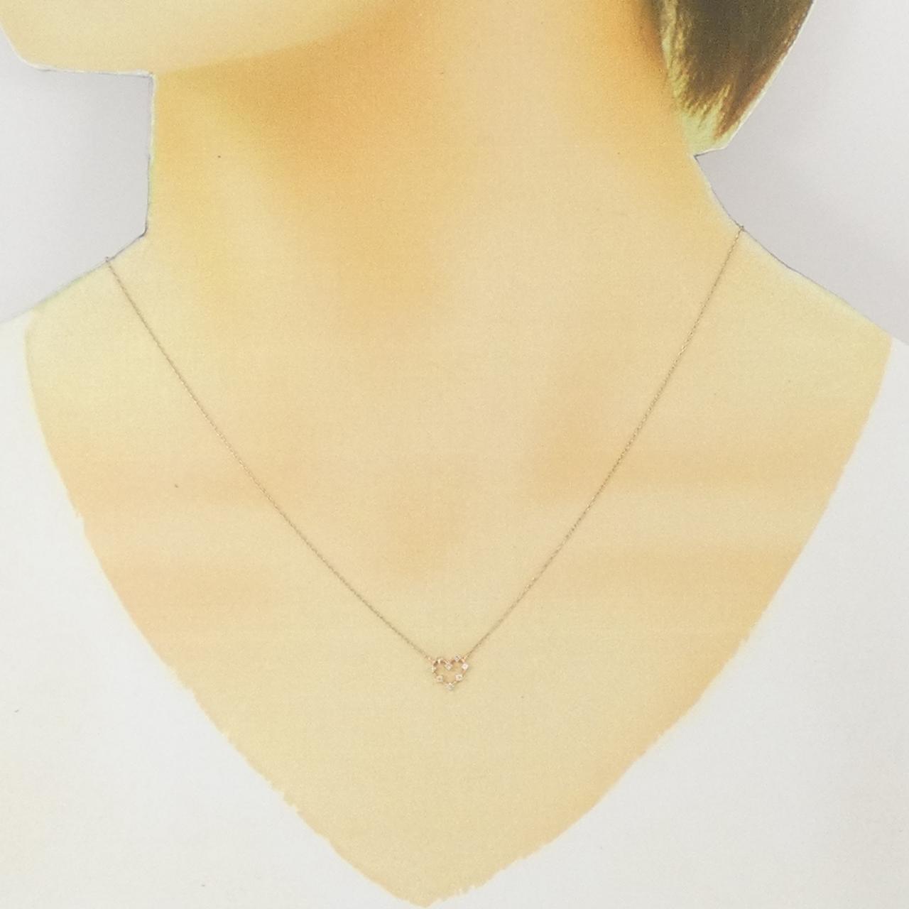 K10PG ハート ダイヤモンド ネックレス 0.04CT