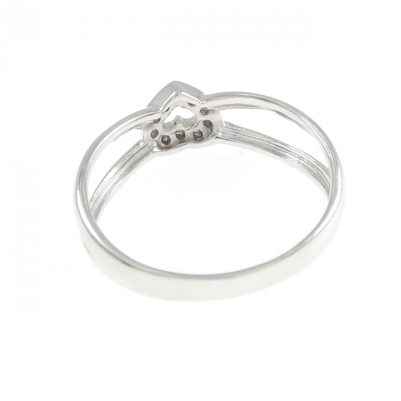 K18WG ハート ダイヤモンド リング 0.08CT