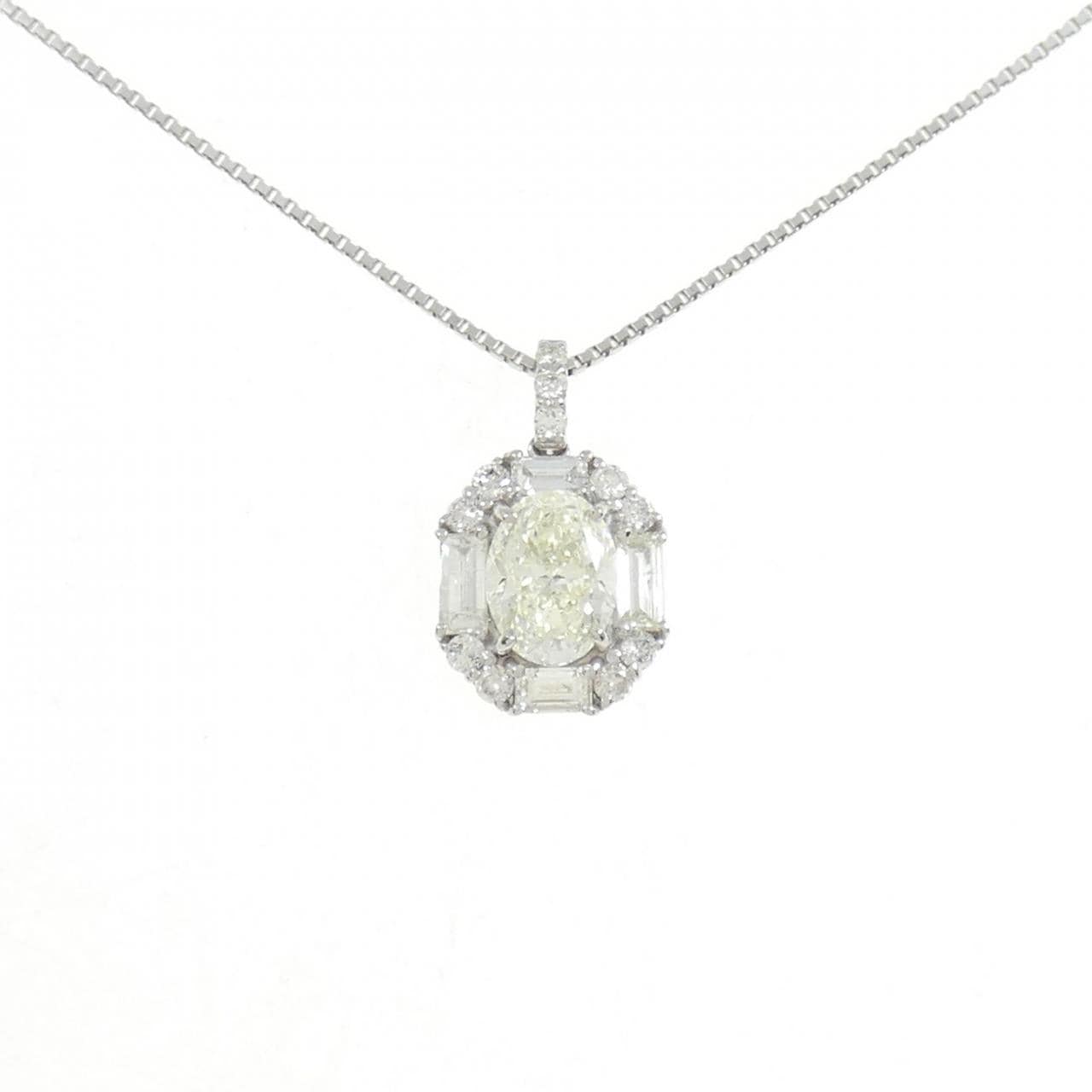 【新品】PT ダイヤモンド ネックレス 1.030CT M VS2 オーバルカット