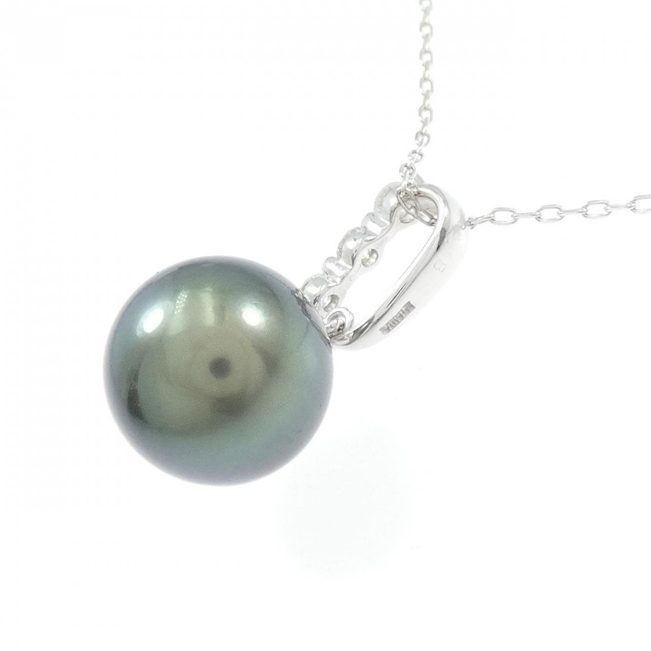 K18WG 黒蝶パール ネックレス 11.8mm