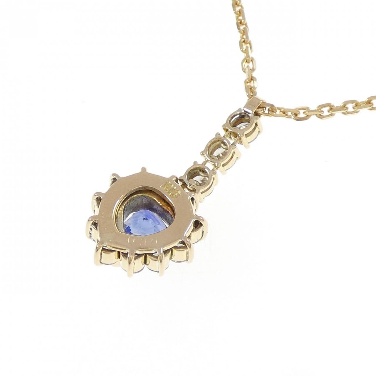 K18YG ハート サファイヤ ネックレス 1.84CT