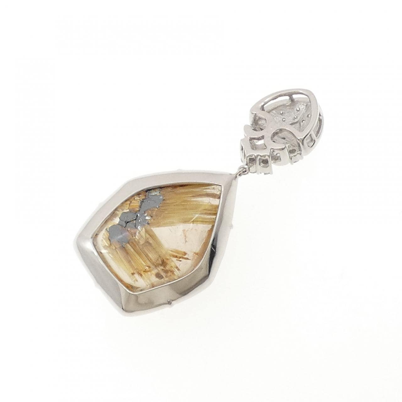 K18WG ルチルクオーツ ペンダント 67.92CT