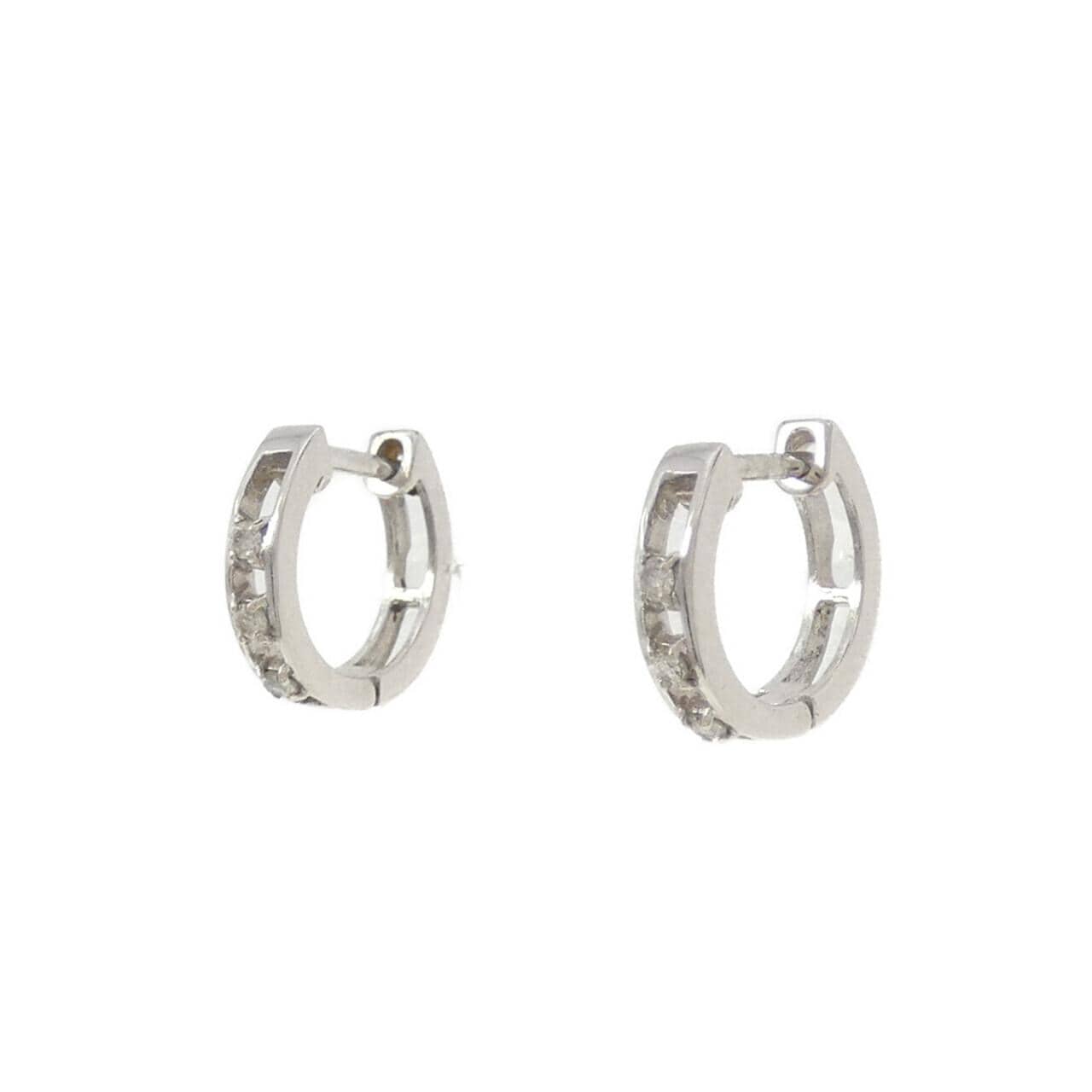 K14WG ダイヤモンド ピアス 0.06CT