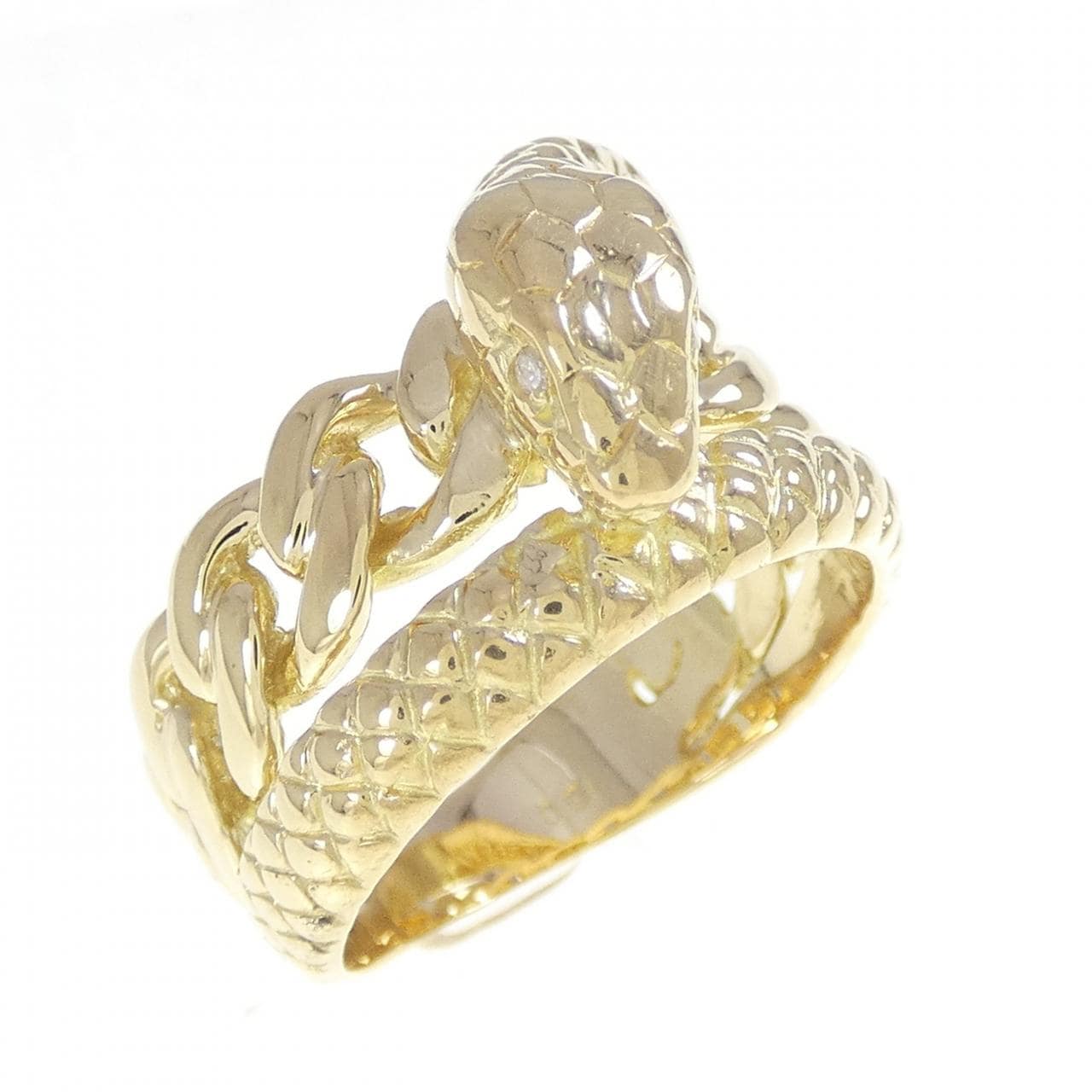 K18YG スネーク ダイヤモンド リング 0.01CT
