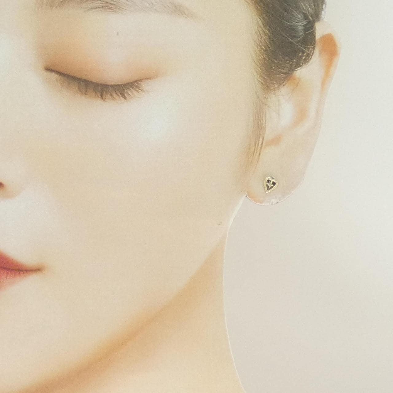 K10YG/K14YG 心形鑽石耳環 0.02克拉