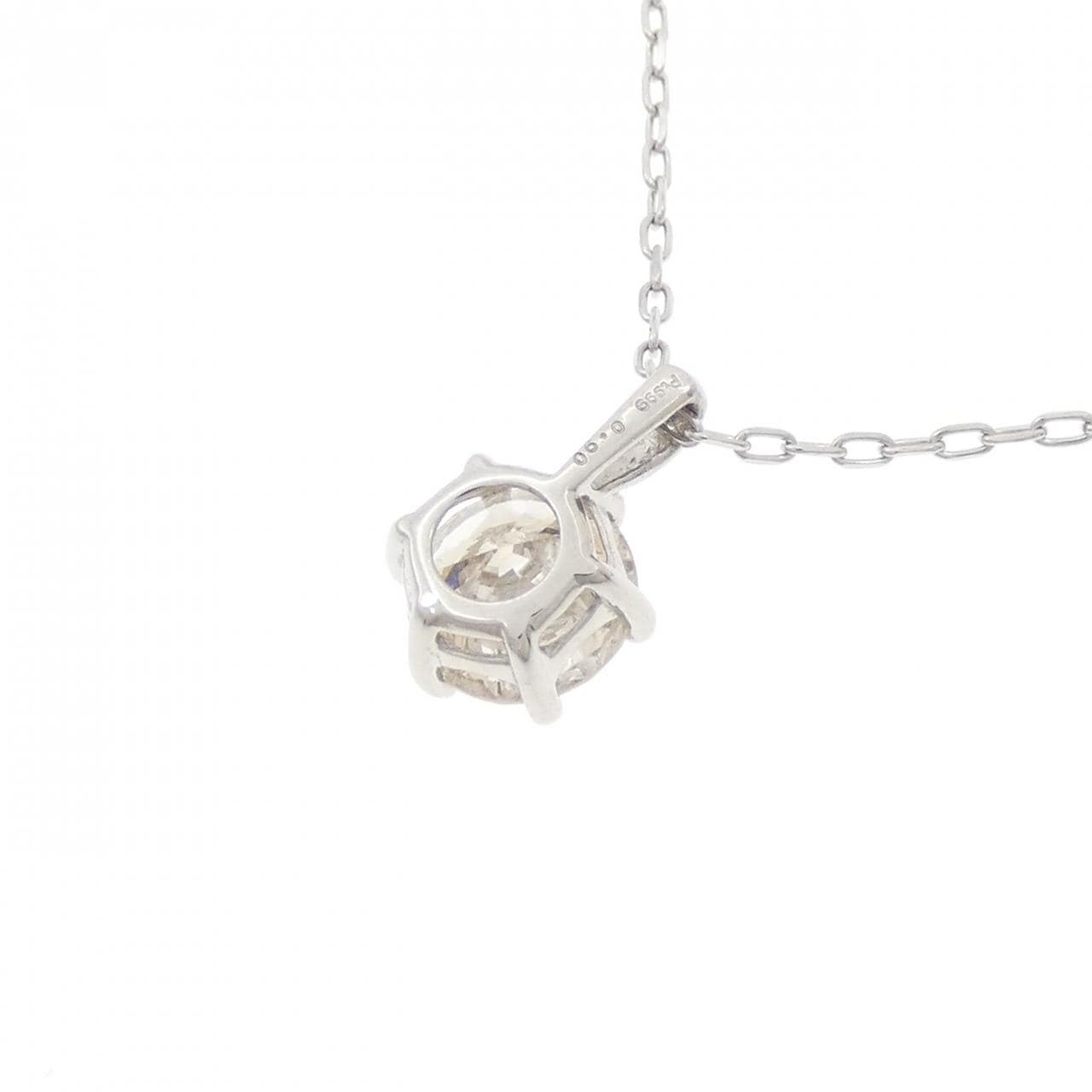 PT999/PT850 ソリティア ダイヤモンド ネックレス 0.90CT