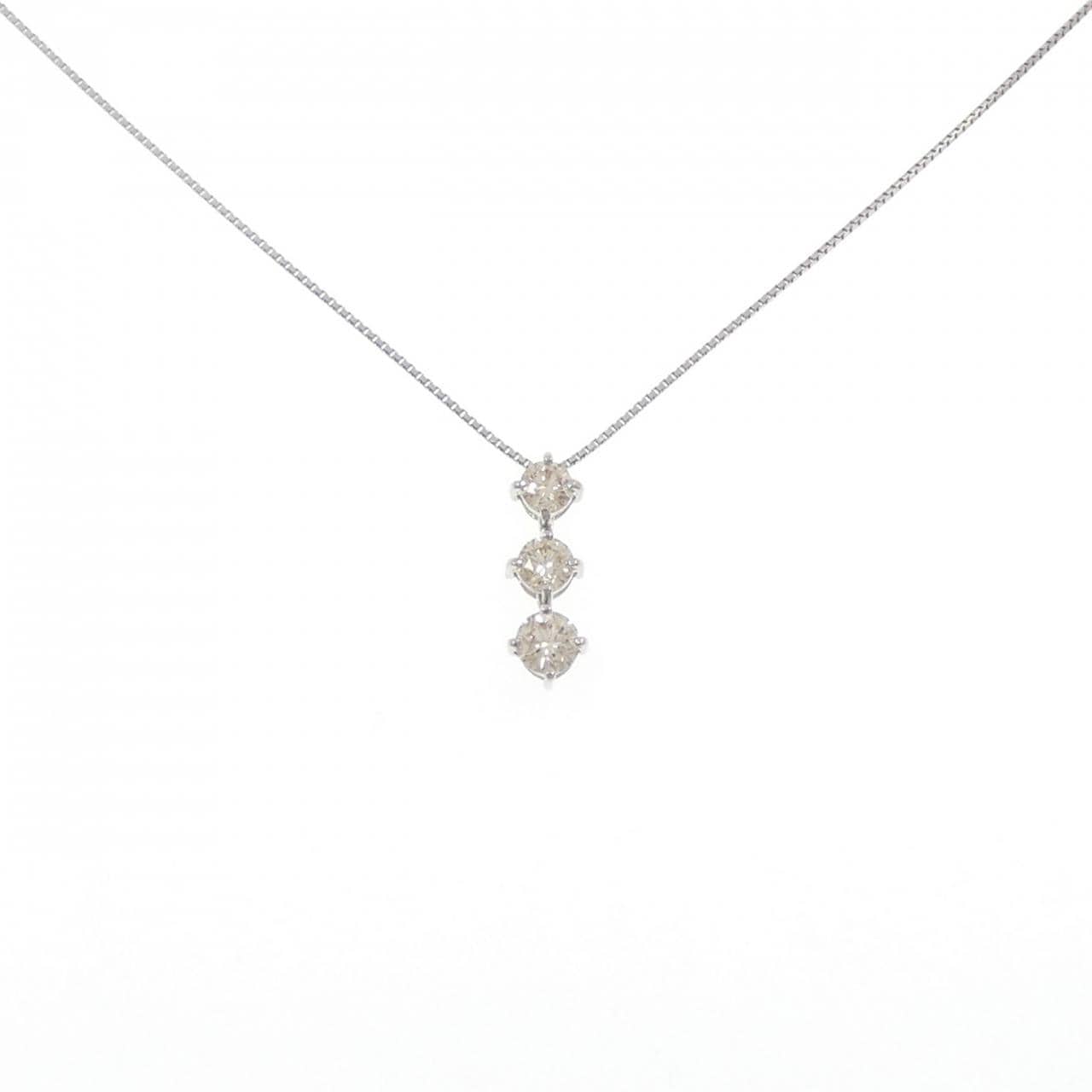 PT900/PT850 スリーストーン ダイヤモンド ネックレス 1.00CT
