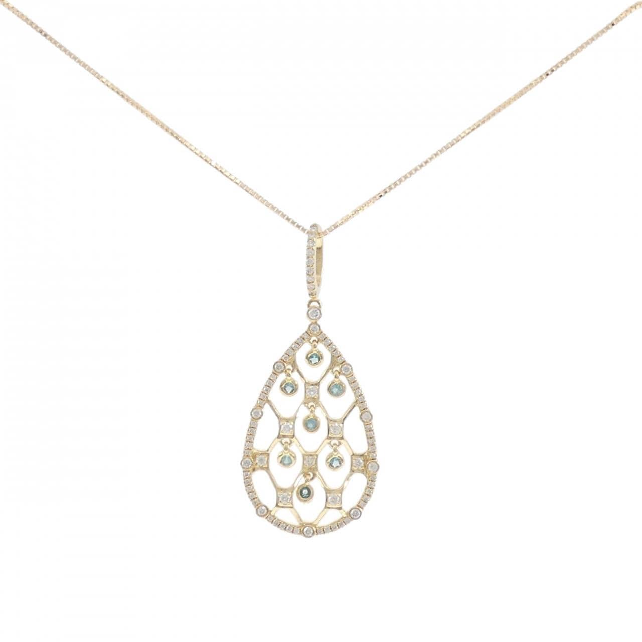 18KYG/K18YG トルマリン ネックレス 0.15CT