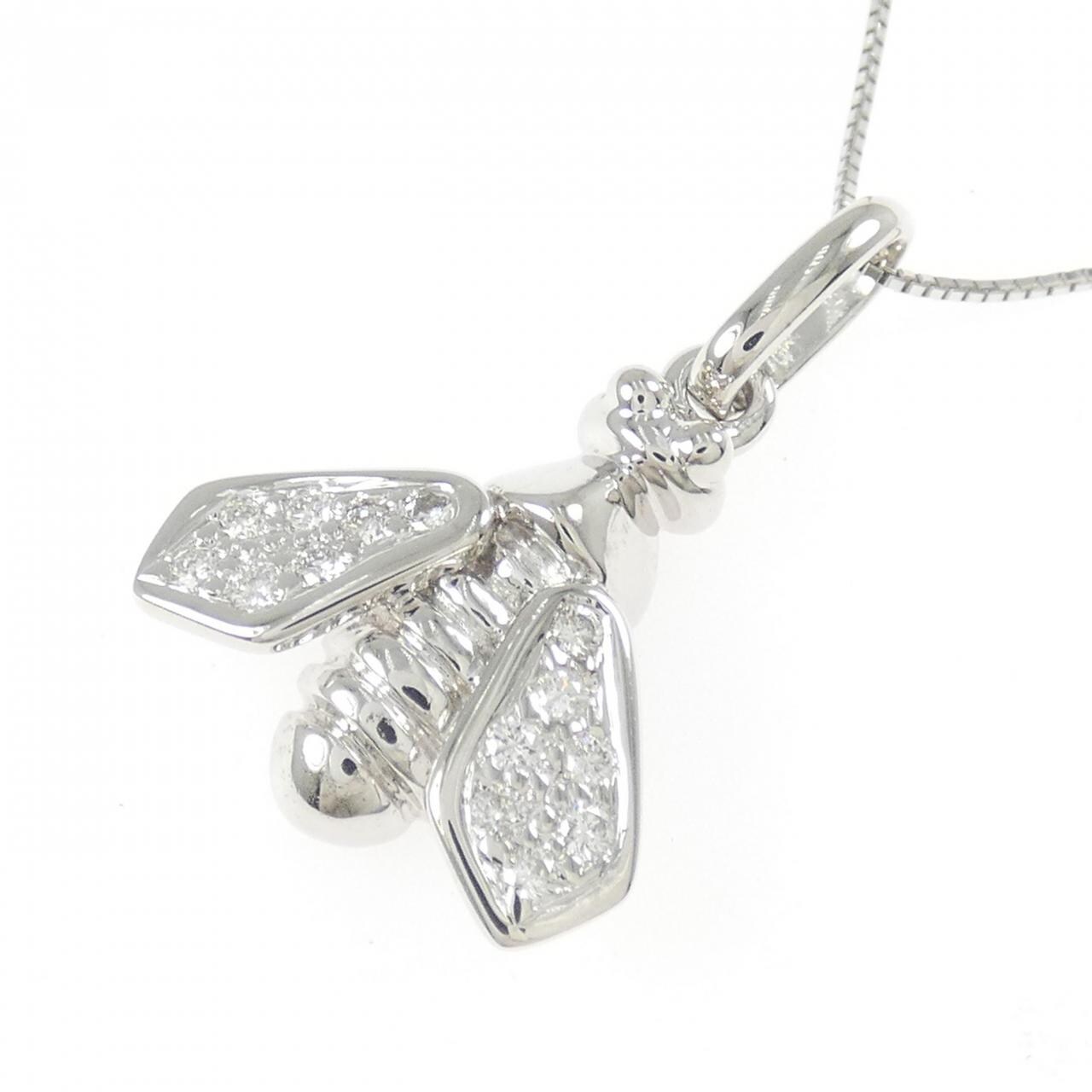 K18WG ビー ダイヤモンド ネックレス 0.26CT