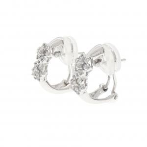 PT900/K18WG フラワー ダイヤモンド ピアス/イヤリング 0.40CT