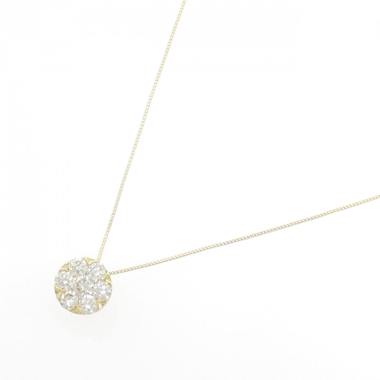 K18YG フラワー ダイヤモンド ネックレス 1.00CT