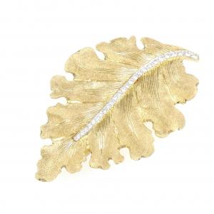 Mario BUCCELLATI Leaf Diamond Brooch