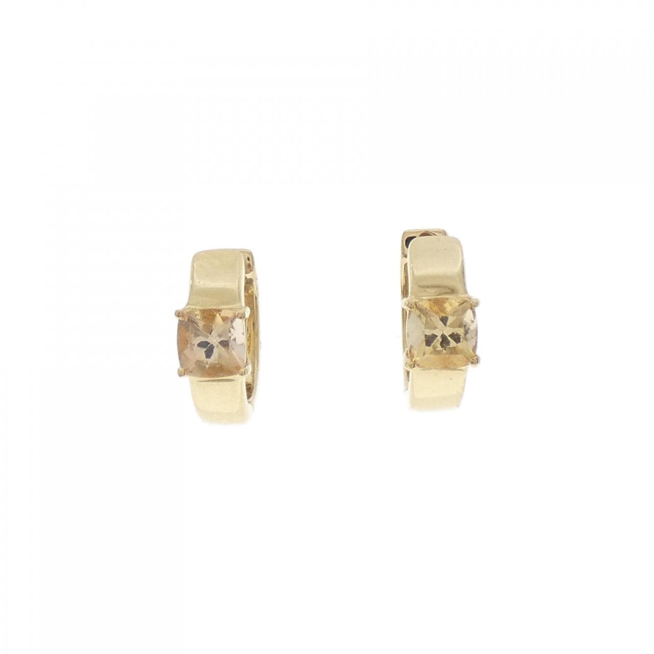 K18YG インペリアルトパーズ ピアス 0.60CT