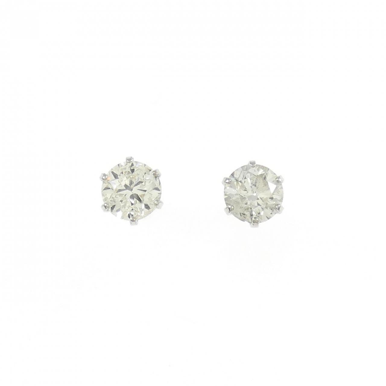 PT900 ソリティア ダイヤモンド ピアス 0.80CT