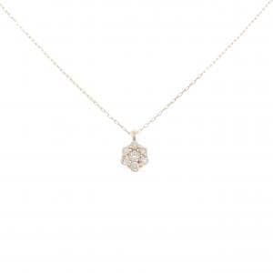 【新品】K10PG フラワー ダイヤモンド ネックレス 0.10CT