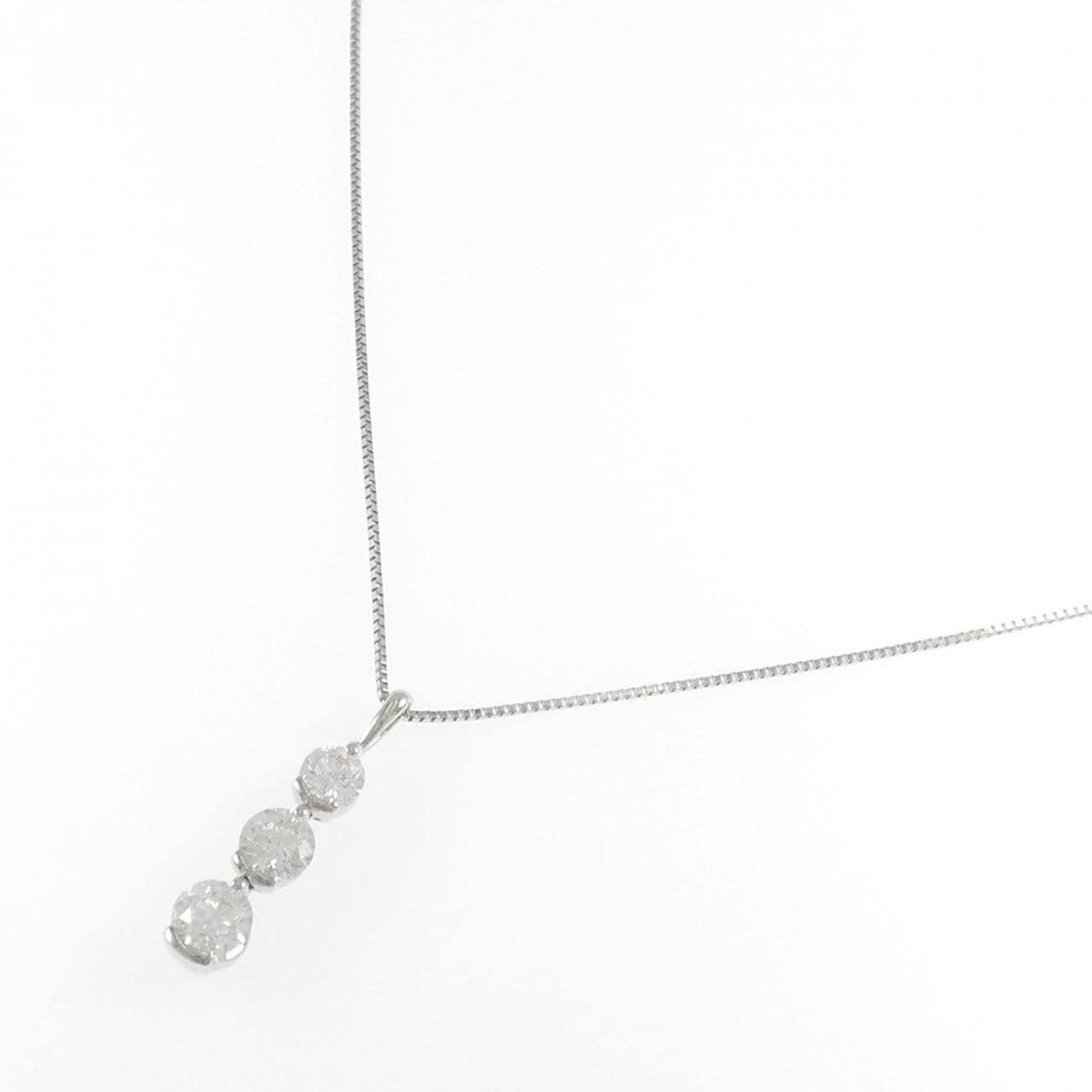 PT900/PT850 スリーストーン ダイヤモンド ネックレス 1.00CT