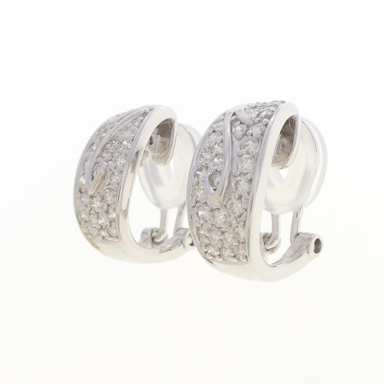 PT900/K18WG ダイヤモンド ピアス/イヤリング 0.60CT