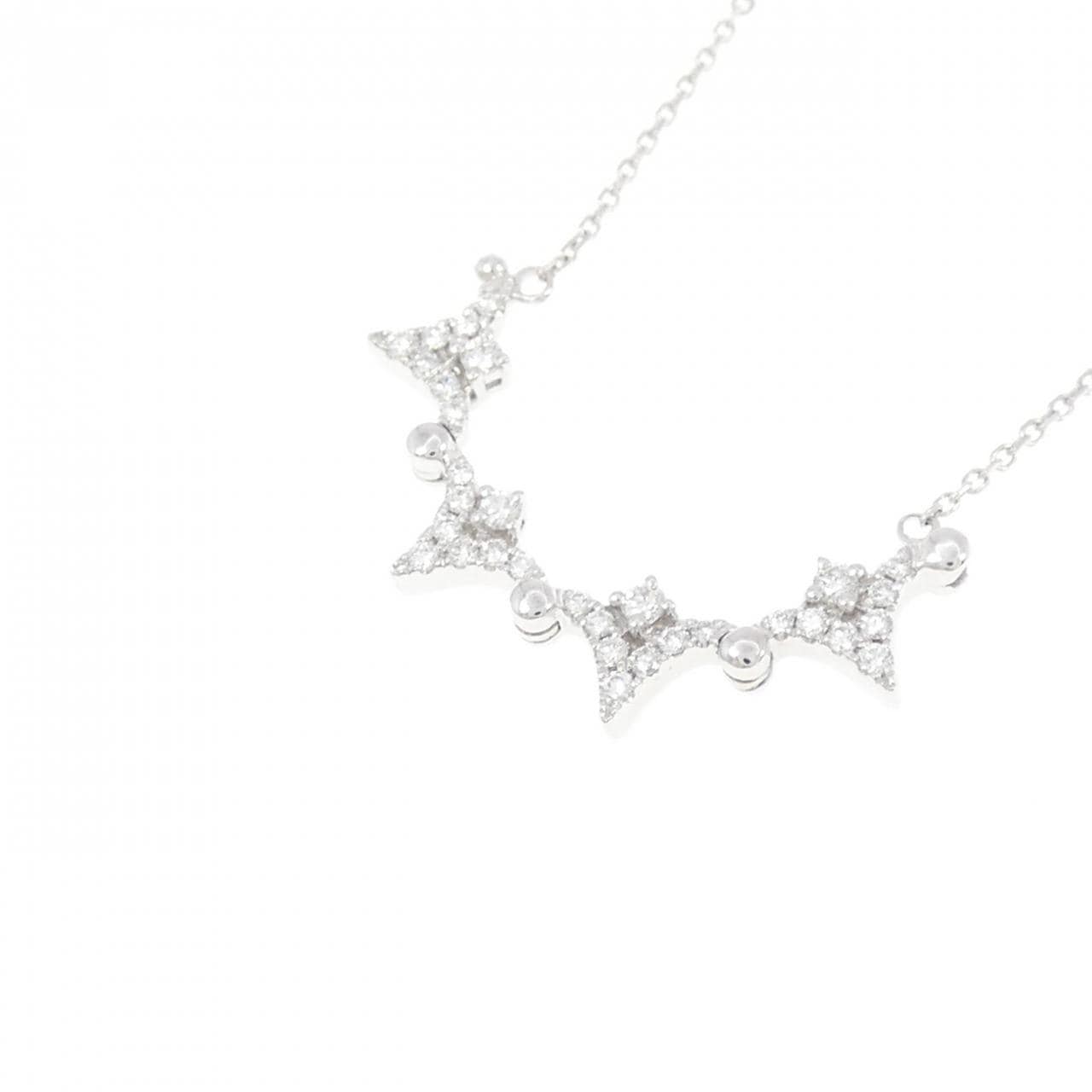 K18WG 2WAY ダイヤモンド ネックレス 0.19CT