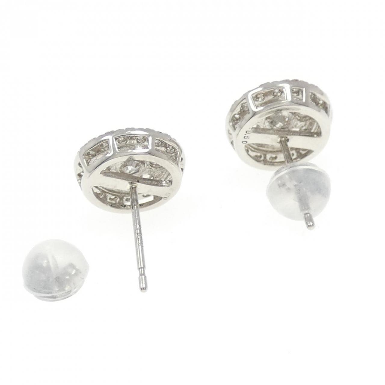 PT900 パヴェ ダイヤモンド ピアス 1.00CT
