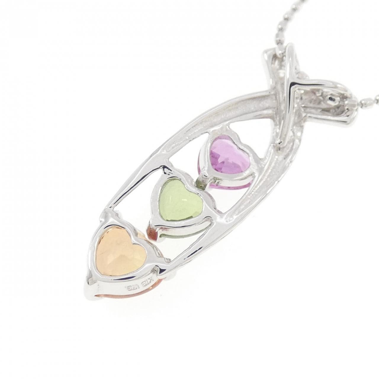 K18WG ハート サファイヤ ネックレス 1.28CT