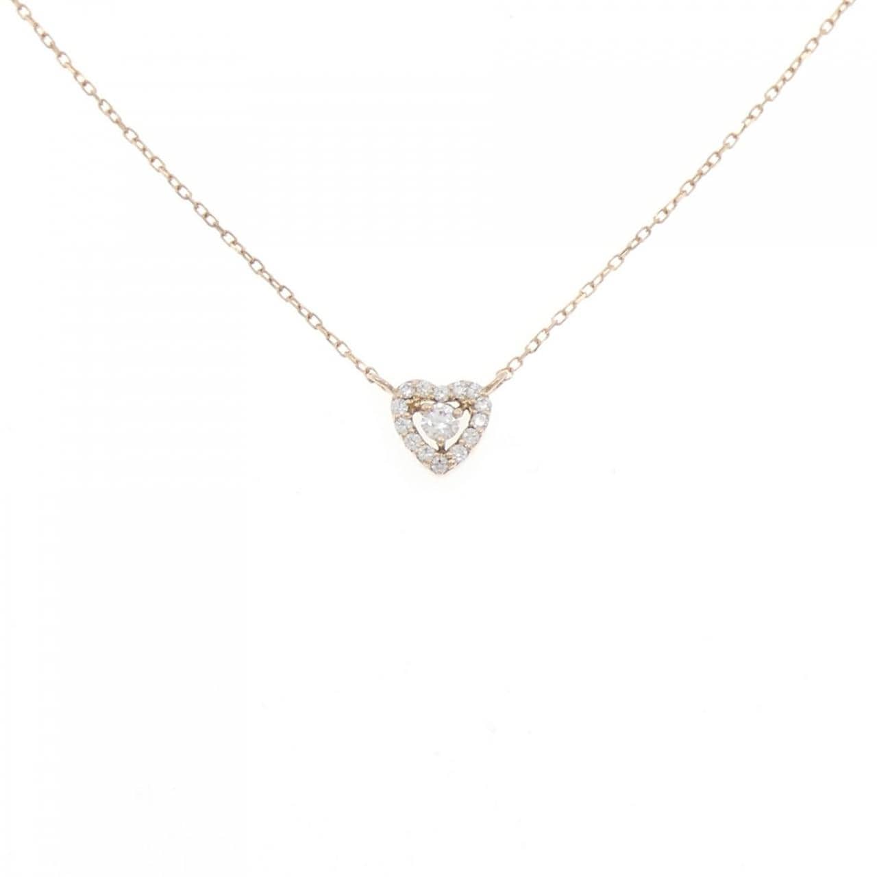 K18PG ハート ダイヤモンド ネックレス 0.14CT