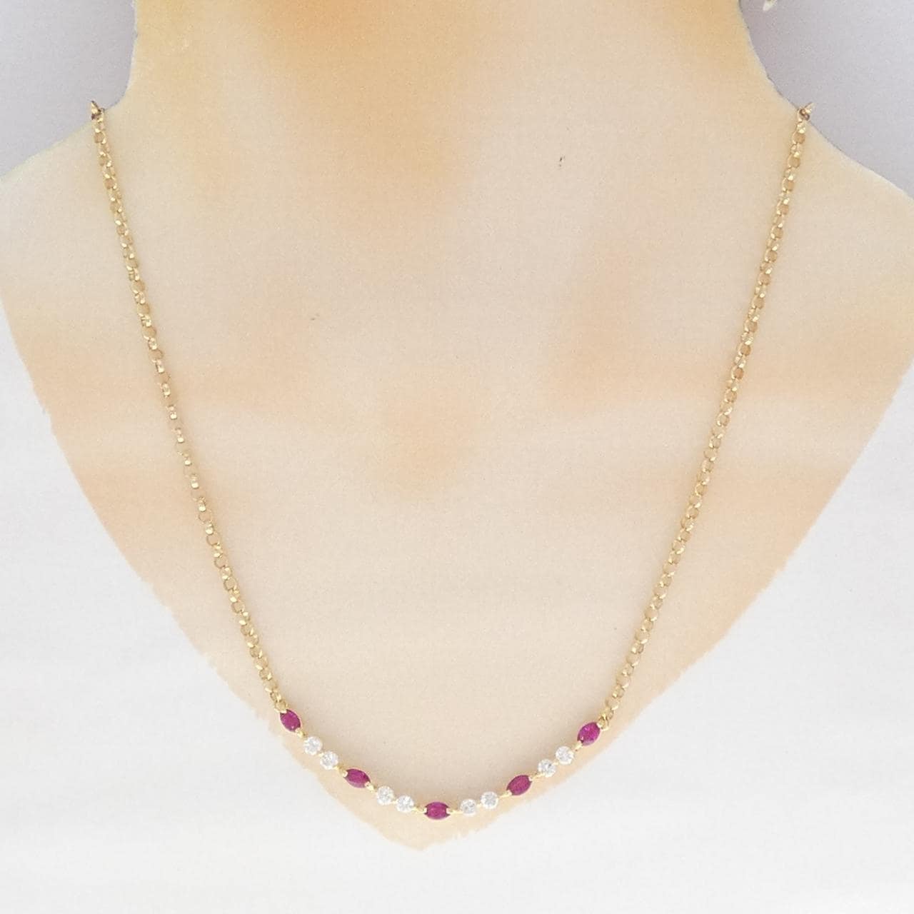 K18YG ルビー ネックレス 1.35CT