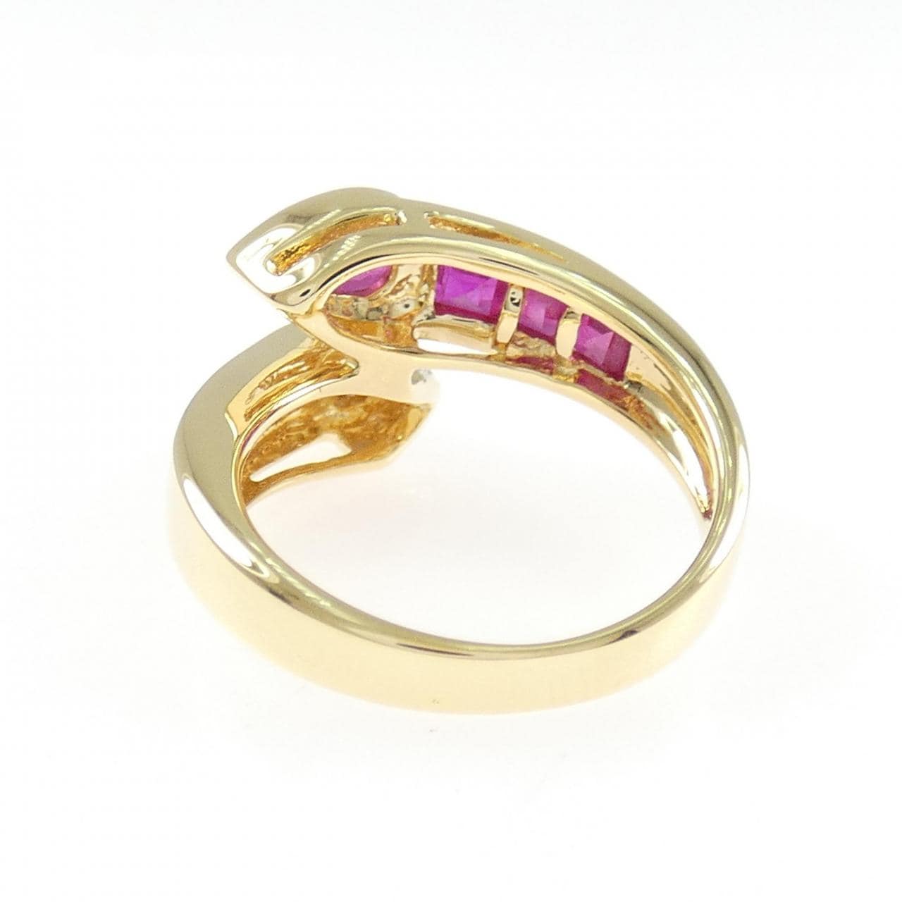 K18YG/K18WG ルビー リング 1.32CT