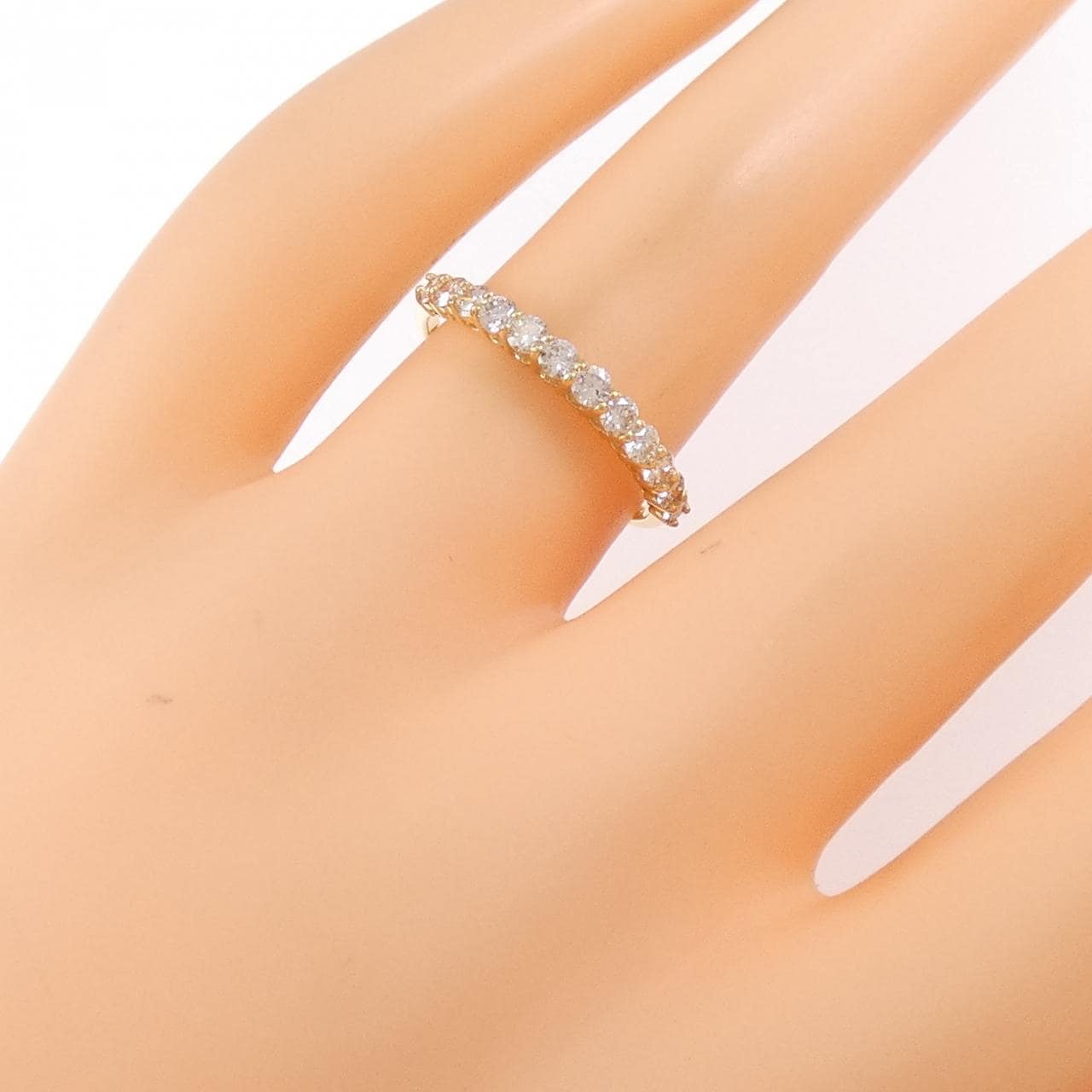 K18YG ハーフエタニティ ダイヤモンド リング 0.50CT