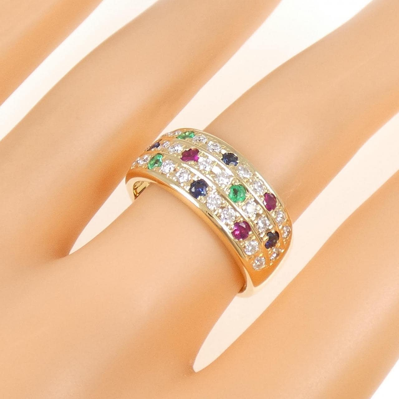 K18YG カラーストーン リング