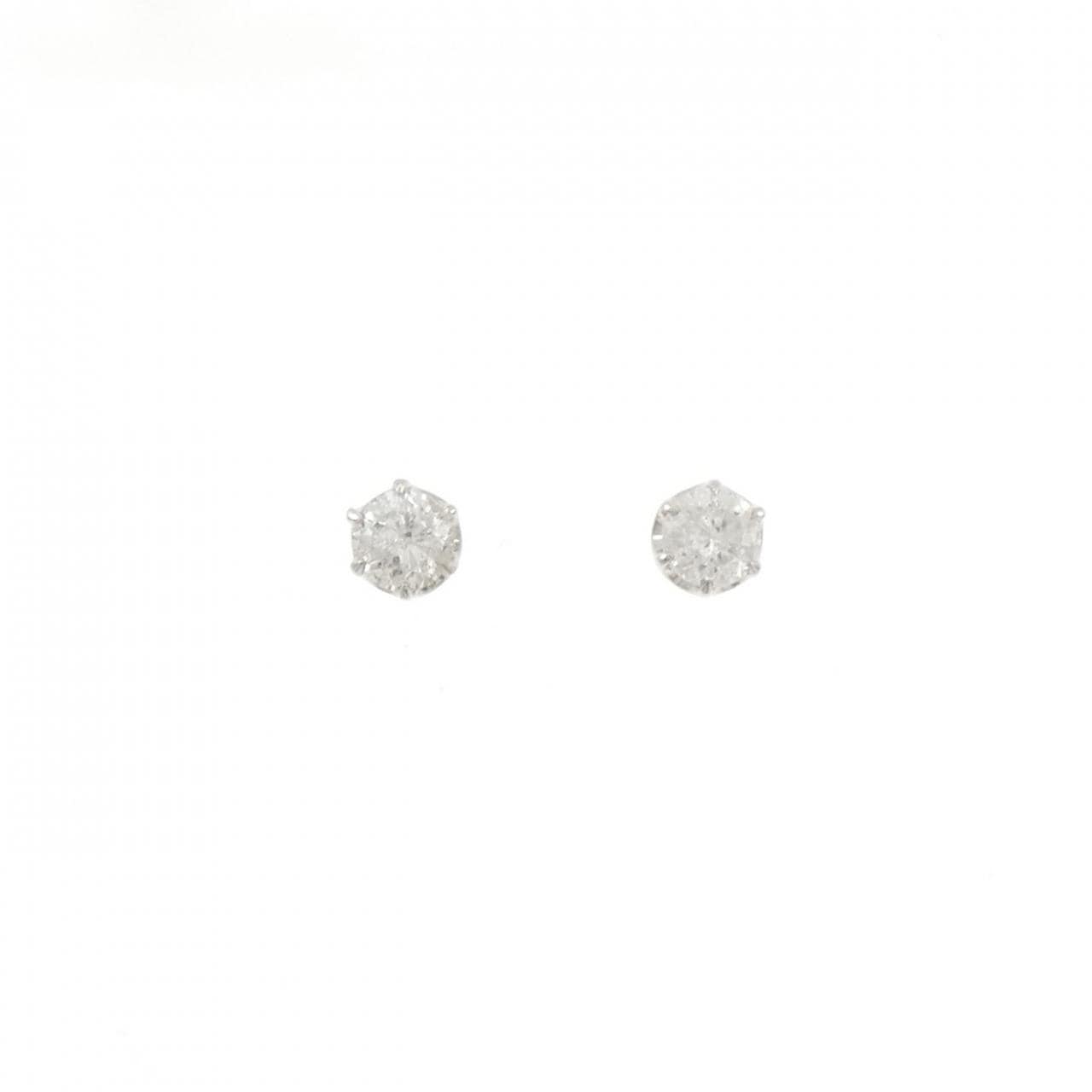 PT900 ソリティア ダイヤモンド ピアス