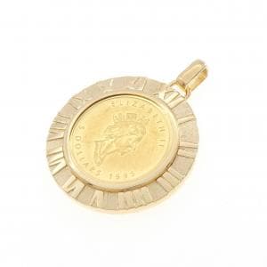 K18YG(枠) コイン ペンダント