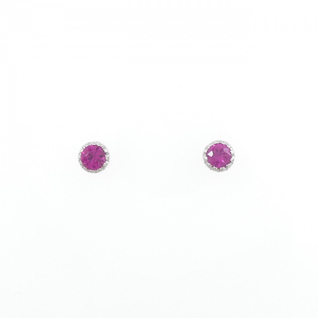 PT900 ルビー ピアス