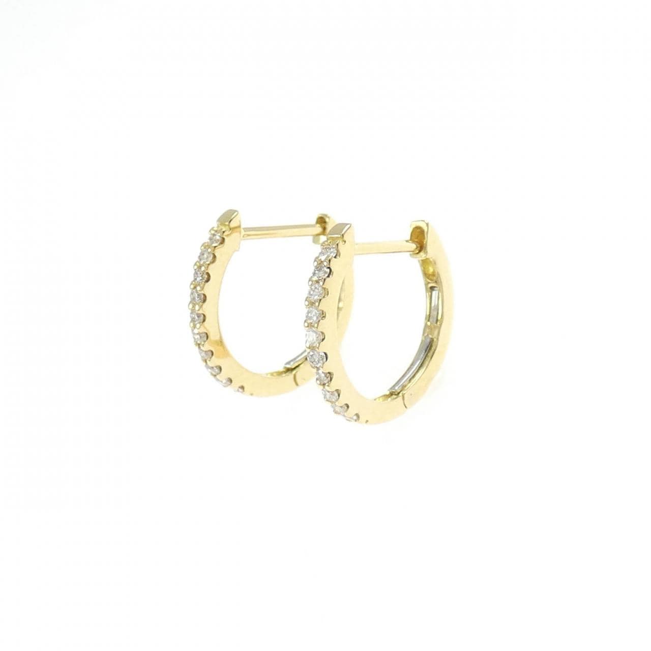 K18YG ダイヤモンド フープ ピアス 0.10CT
