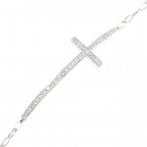 K18WG クロス ダイヤモンド ブレスレット 0.40CT