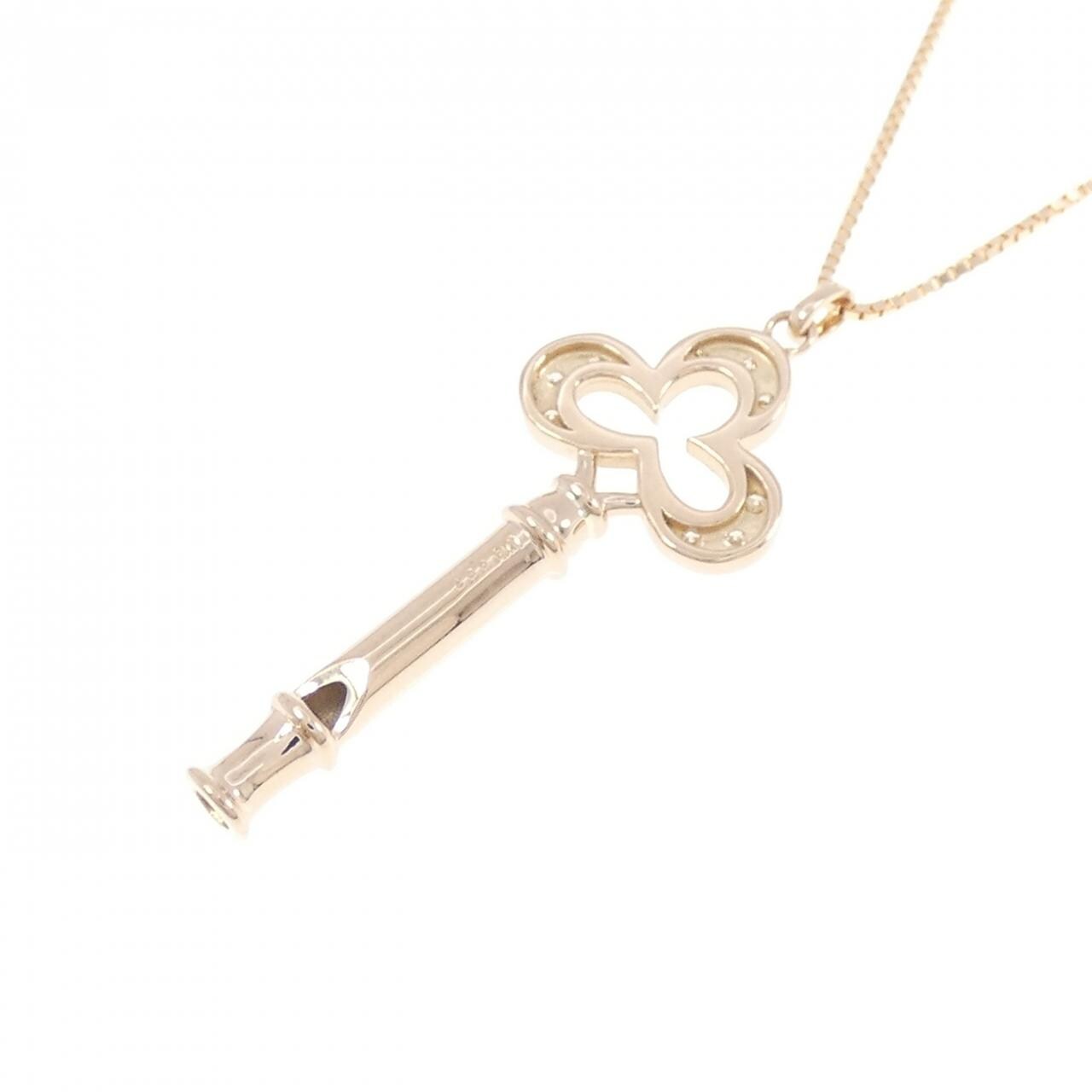 K18PG キー ダイヤモンド ネックレス 0.07CT
